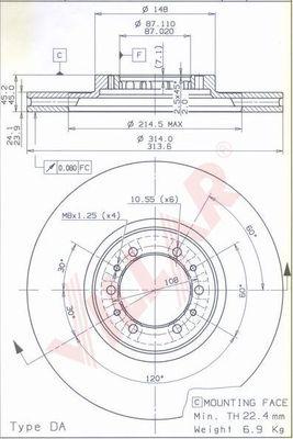 Villar 628.1820 - Kočioni disk www.molydon.hr