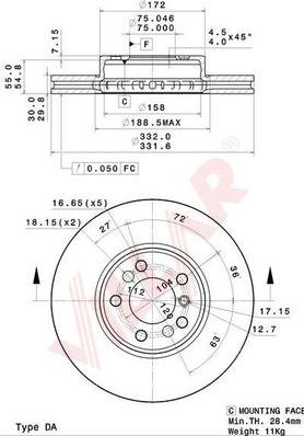 Villar 628.1392 - Kočioni disk www.molydon.hr