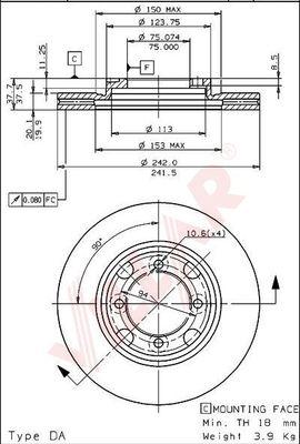 Villar 628.1355 - Kočioni disk www.molydon.hr