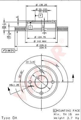 Villar 628.1352 - Kočioni disk www.molydon.hr