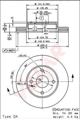 Villar 628.1364 - Kočioni disk www.molydon.hr