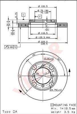 Villar 628.1367 - Kočioni disk www.molydon.hr