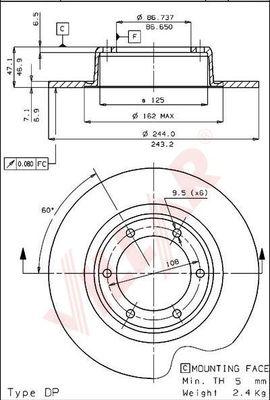 Villar 628.1376 - Kočioni disk www.molydon.hr