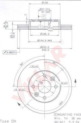 Villar 628.1370 - Kočioni disk www.molydon.hr