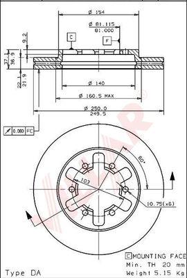 Roulunds Rubber D2446 - Kočioni disk www.molydon.hr