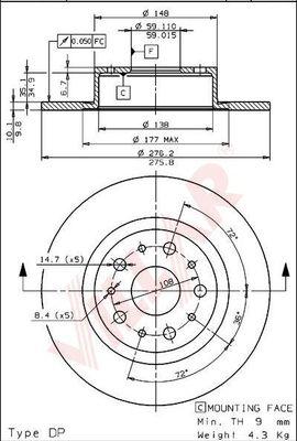 Villar 628.1254 - Kočioni disk www.molydon.hr