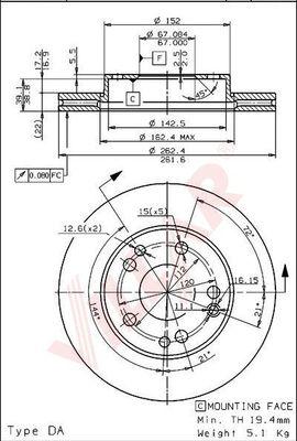 Villar 628.1211 - Kočioni disk www.molydon.hr