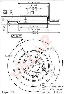 Villar 628.1289 - Kočioni disk www.molydon.hr