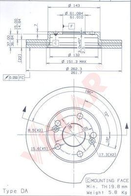 Villar 628.1230 - Kočioni disk www.molydon.hr