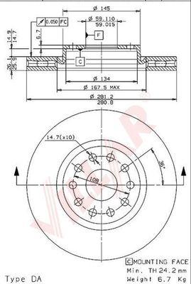 Villar 628.1238 - Kočioni disk www.molydon.hr