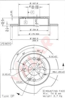 Villar 628.1237 - Kočioni disk www.molydon.hr