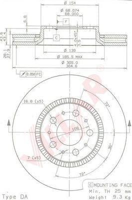 Villar 628.1764 - Kočioni disk www.molydon.hr