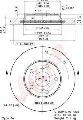 Villar 628.2093 - Kočioni disk www.molydon.hr