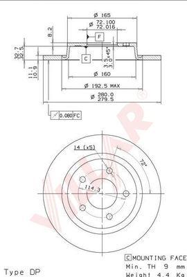 Villar 628.2044 - Kočioni disk www.molydon.hr