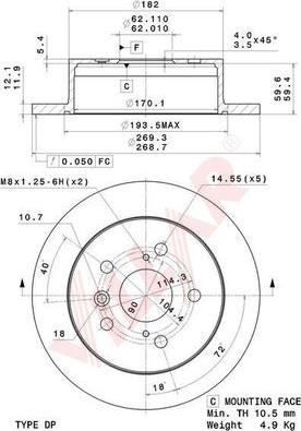 Villar 628.2059 - Kočioni disk www.molydon.hr