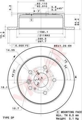 Villar 628.2060 - Kočioni disk www.molydon.hr