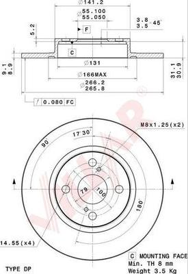 Villar 628.2068 - Kočioni disk www.molydon.hr