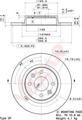 Villar 628.2089 - Kočioni disk www.molydon.hr