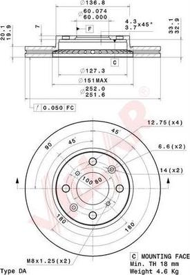 Villar 628.2083 - Kočioni disk www.molydon.hr