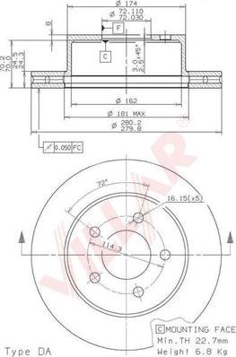 Villar 628.2020 - Kočioni disk www.molydon.hr