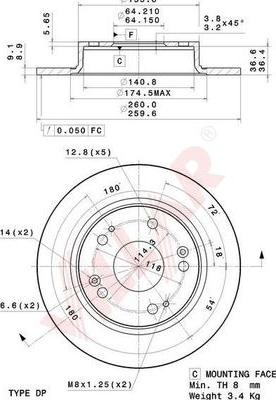 Villar 628.2144 - Kočioni disk www.molydon.hr