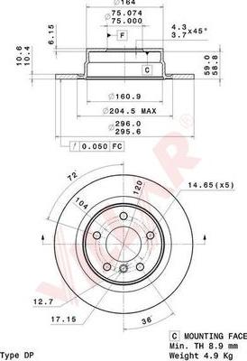 Villar 628.2145 - Kočioni disk www.molydon.hr