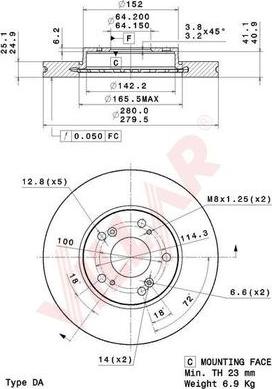 Villar 628.2118 - Kočioni disk www.molydon.hr