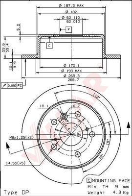 Villar 628.2125 - Kočioni disk www.molydon.hr