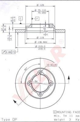 Villar 628.2126 - Kočioni disk www.molydon.hr