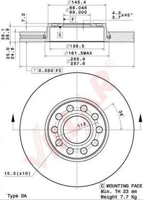 Villar 628.2204 - Kočioni disk www.molydon.hr