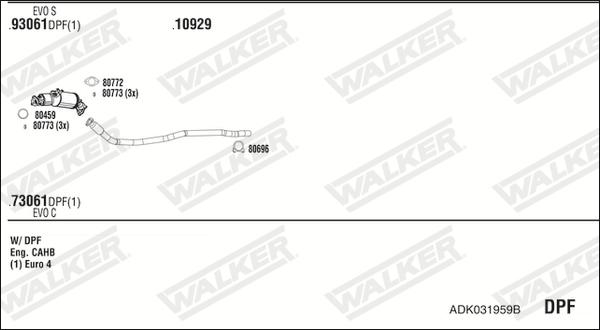 Walker ADK031959B - Ispušni sistem www.molydon.hr