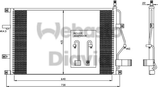 Webasto 82D0225398A - Kondenzator, klima-Uređaj www.molydon.hr