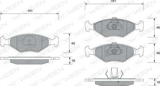 Ween 151-1927 - Komplet Pločica, disk-kočnica www.molydon.hr