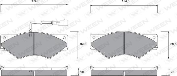 Ween 151-1050 - Komplet Pločica, disk-kočnica www.molydon.hr