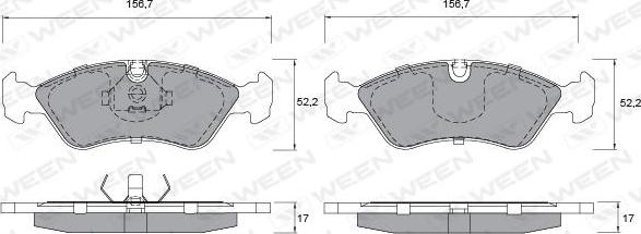 Ween 151-1181 - Komplet Pločica, disk-kočnica www.molydon.hr