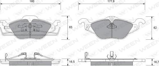 Ween 151-1308 - Komplet Pločica, disk-kočnica www.molydon.hr