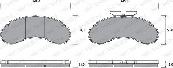 Ween 151-1302 - Komplet Pločica, disk-kočnica www.molydon.hr