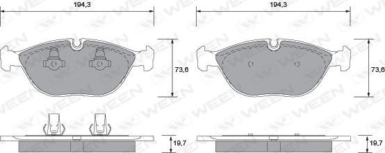 Ween 151-1235 - Komplet Pločica, disk-kočnica www.molydon.hr