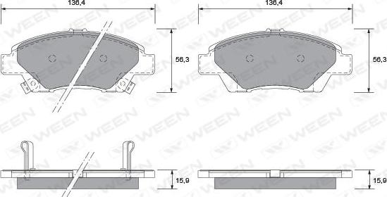 Ween 151-2568 - Komplet Pločica, disk-kočnica www.molydon.hr