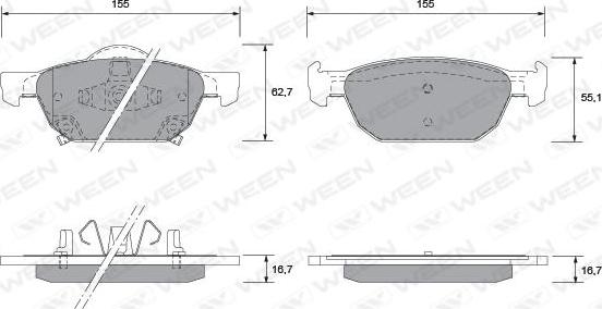 Ween 151-2570 - Komplet Pločica, disk-kočnica www.molydon.hr