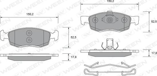 Ween 151-2673 - Komplet Pločica, disk-kočnica www.molydon.hr