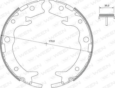 Ween 152-2449 - Komplet kočionih obloga, rucna kočnica www.molydon.hr