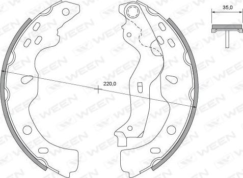 Ween 152-2458 - Komplet kočnica, bubanj kočnice www.molydon.hr