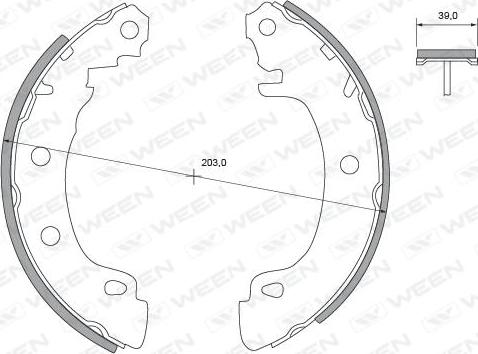 Ween 152-2406 - Komplet kočnica, bubanj kočnice www.molydon.hr