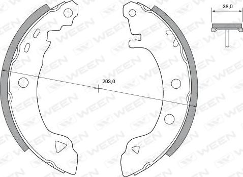 Ween 152-2414 - Komplet kočnica, bubanj kočnice www.molydon.hr