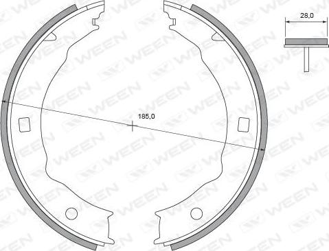 Ween 152-2439 - Komplet kočionih obloga, rucna kočnica www.molydon.hr