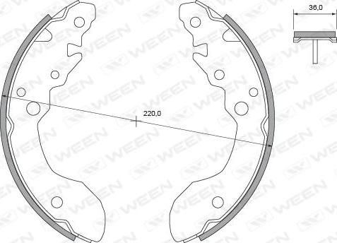 Ween 152-2436 - Komplet kočnica, bubanj kočnice www.molydon.hr