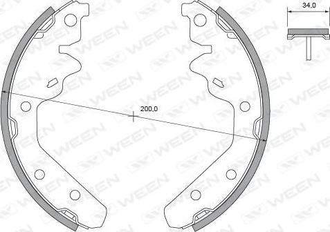 Ween 152-2420 - Komplet kočnica, bubanj kočnice www.molydon.hr