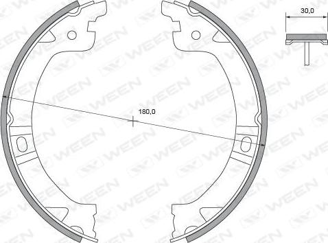 Ween 152-2500 - Komplet kočionih obloga, rucna kočnica www.molydon.hr