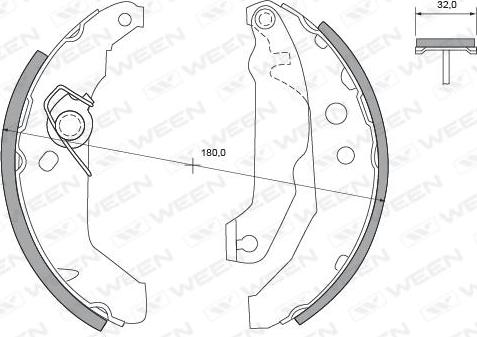 Ween 152-2097 - Komplet kočnica, bubanj kočnice www.molydon.hr